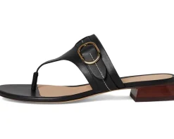 Cole Haan Gayle Thong Sandal Black Leather Clearance