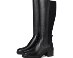 Cole Haan Gema Tall Lug Boot Extended Calf Black Leather
