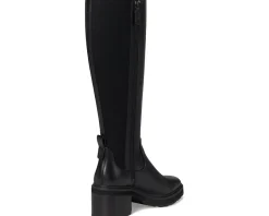 Cole Haan Gema Tall Lug Boot Extended Calf Black Leather