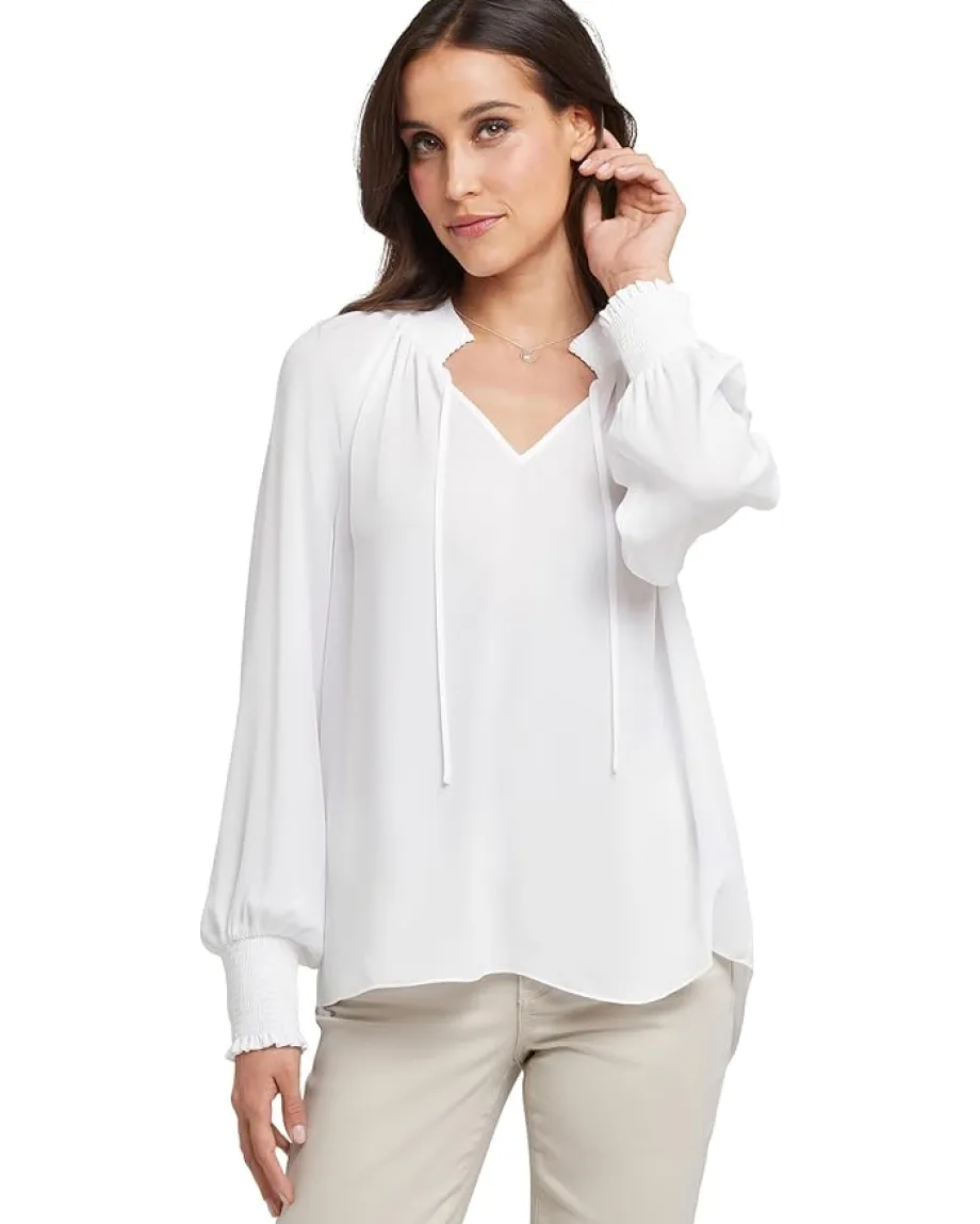 NYDJ Gemma Blouse Optic White Best