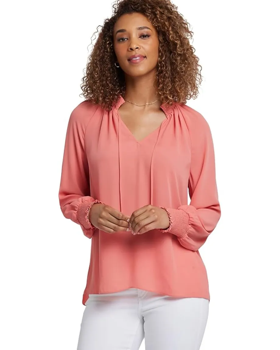 NYDJ Gemma Blouse Coral Haze