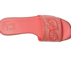 Naturalizer Genevieve2 Sunset Coral Pink Woven Leather New