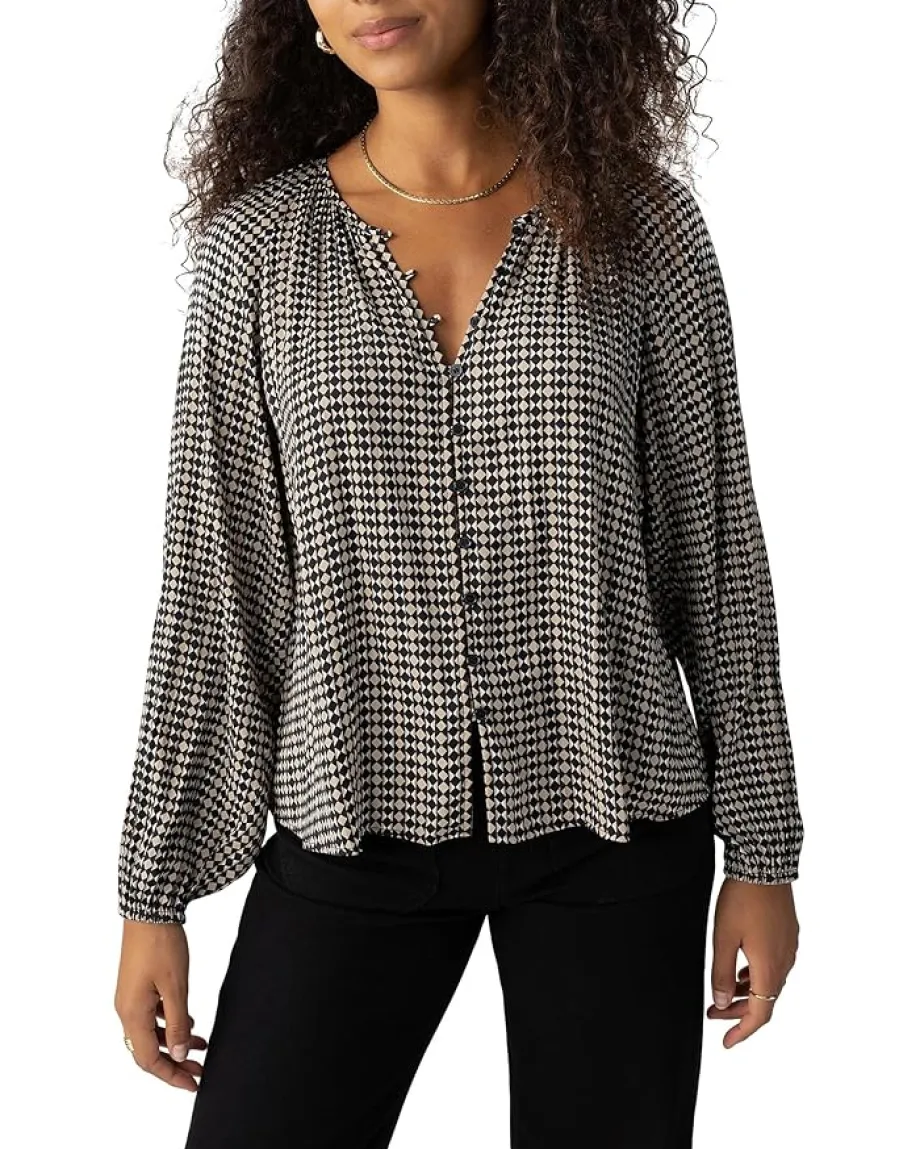 Sanctuary Geo Blouson Blouse Mini Geo Discount