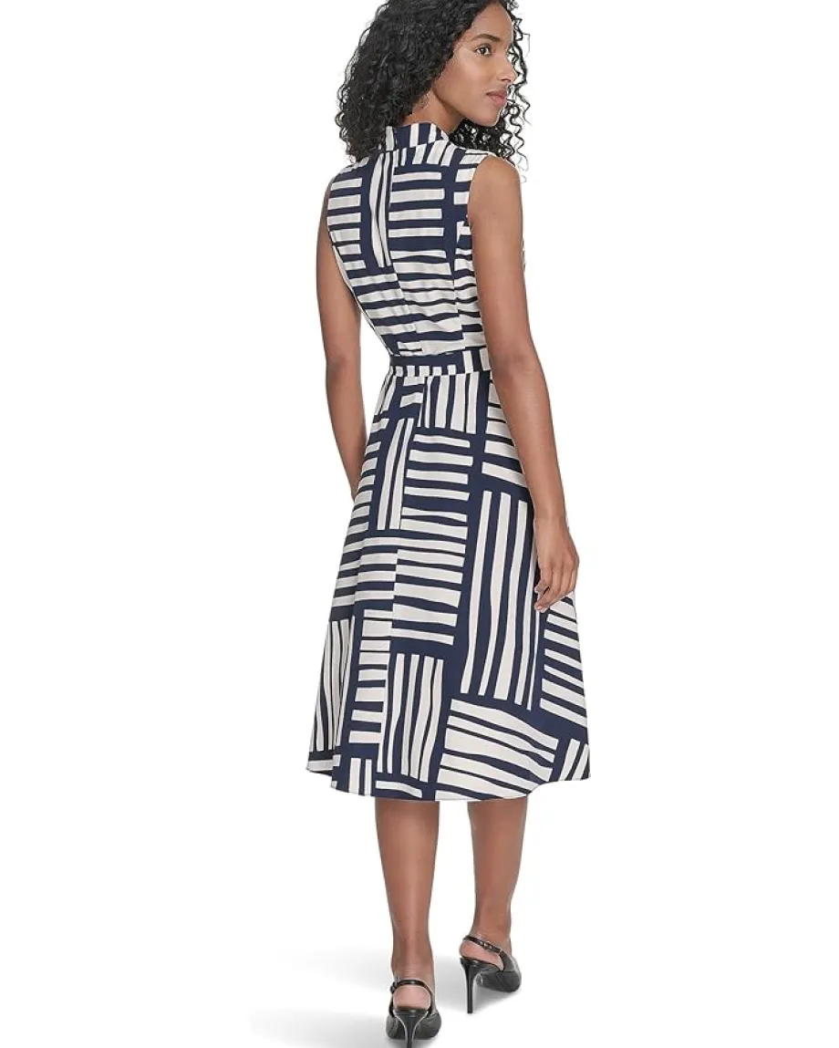Women Calvin Klein Geo Print Faux Wrap Dress