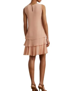 Lauren Ralph Lauren Georgette Shift Dress Sunrise Blush Hot