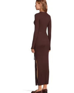 Splendid Georgie Maxi Sweater Dress Dark Saddle Best