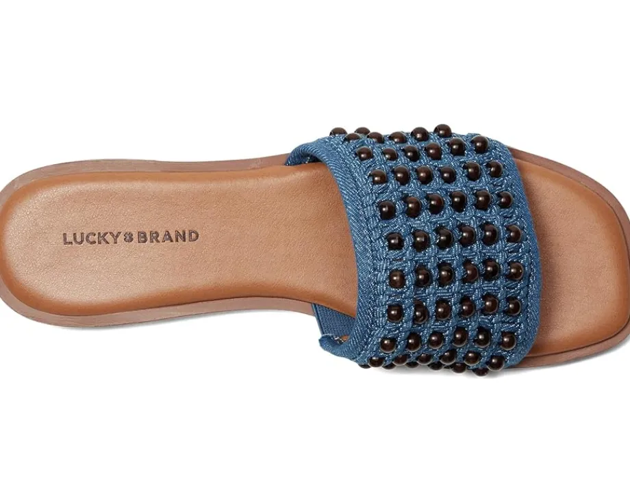 Lucky Brand Gidya Beaded Flat Sandals Medium/Brown Hot