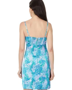Lilly Pulitzer Gillian Satin Slip Dress Las Olas Aqua Strong Current Sea Engineered Sale