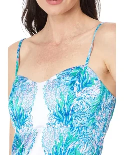 Lilly Pulitzer Gillian Satin Slip Dress Las Olas Aqua Strong Current Sea Engineered Sale