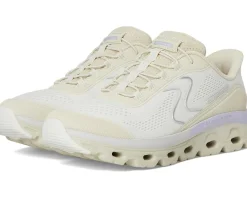 SKECHERS Glide Step Sole Hands Free Slip-Ins Natural/Purple Clearance