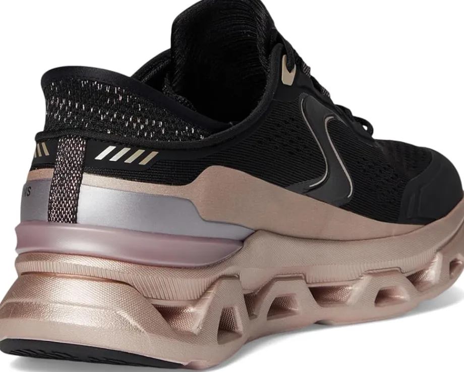 SKECHERS Glide-Step Altus Starlight Shine Hands Free Slip-Ins Black Rose Gold Clearance