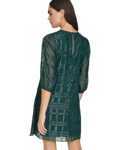 Calvin Klein Glitter Chiffon Dress Malachite Online