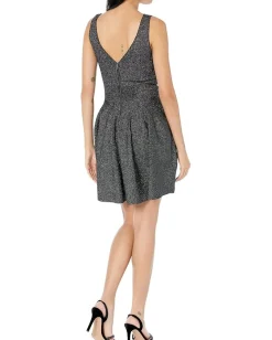 Women Ted Baker Glitzia Metallic Skater Dress