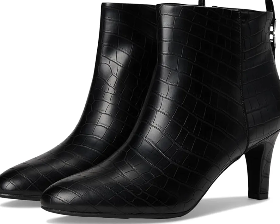 LifeStride Glow Zip Short Boots Black Croco Online