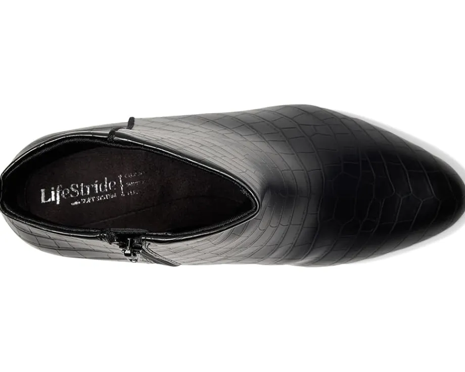 LifeStride Glow Zip Short Boots Black Croco Online