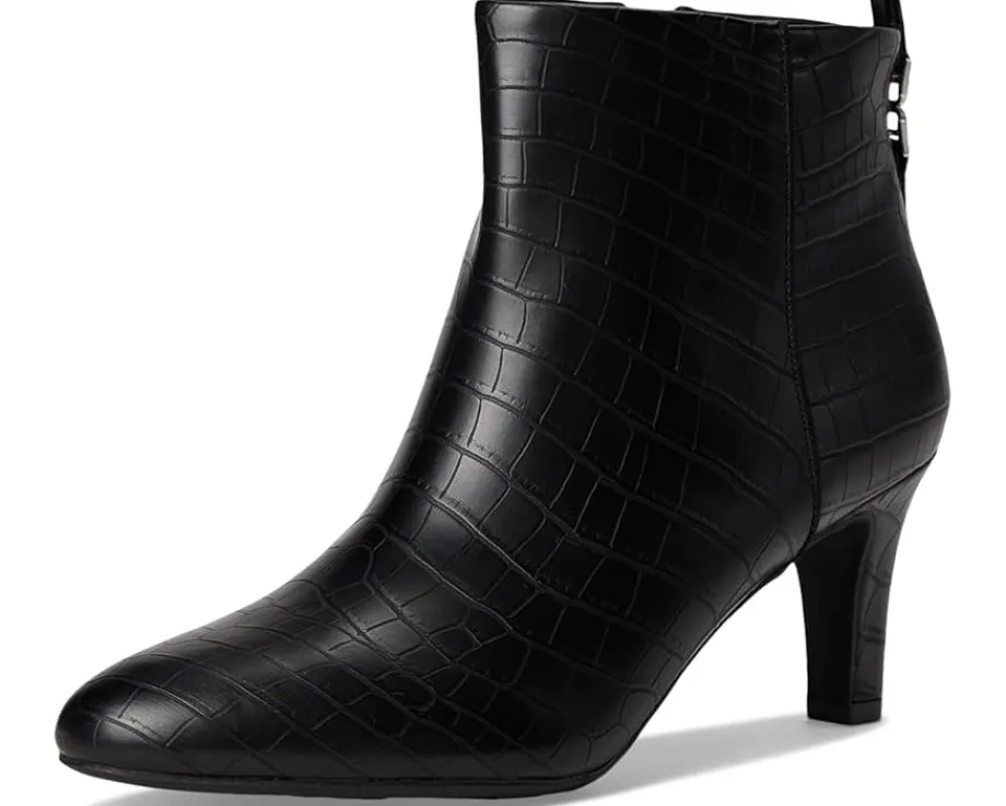 LifeStride Glow Zip Short Boots Black Croco Online