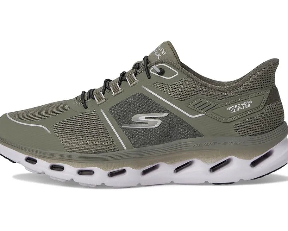 SKECHERS Performance Go Walk Glide Step 2.0 Elektra Hands Free Slip-Ins Olive Clearance