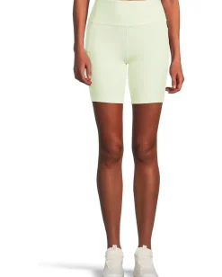 SKECHERS Go Walk Ribbed High Waist 8 inch Bike Shorts Lime Cream Outlet