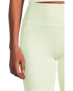 SKECHERS Go Walk Ribbed High Waist 8 inch Bike Shorts Lime Cream Outlet