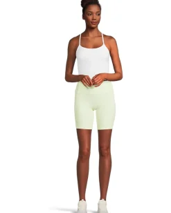 SKECHERS Go Walk Ribbed High Waist 8 inch Bike Shorts Lime Cream Outlet