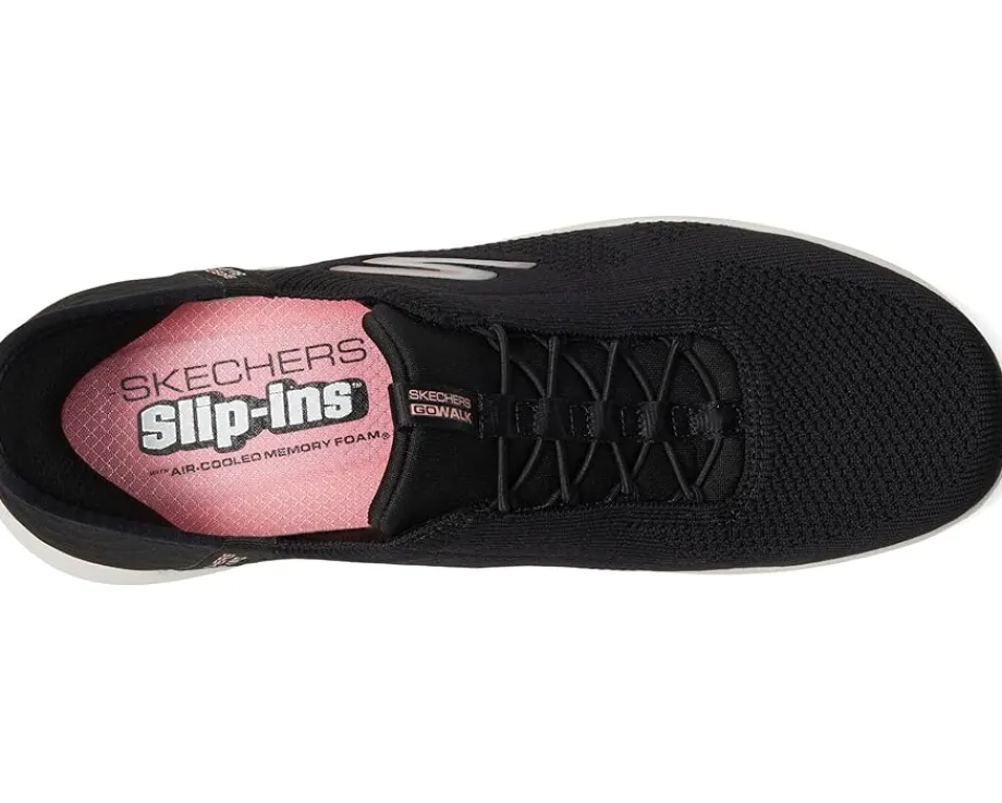 SKECHERS Performance Go Walk Travel Milan Hands Free Slip-Ins Black/Pink New