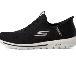 SKECHERS Performance Go Walk Travel Milan Hands Free Slip-Ins Black/Pink New
