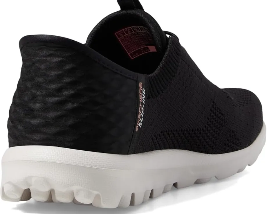 SKECHERS Performance Go Walk Travel Milan Hands Free Slip-Ins Black/Pink New