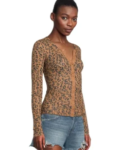 Free People Going Places Printed Cardi Natural Combo