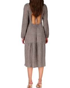 Women Sanctuary Going West Open Back Gingham Midi Dress