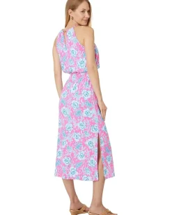 Lilly Pulitzer Gracelyn Halter Midi Dress Roxie Pink Wave N Sea Discount