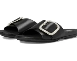 Women FitFlop Gracie Crystal Maxi-Buckle Leather Slides