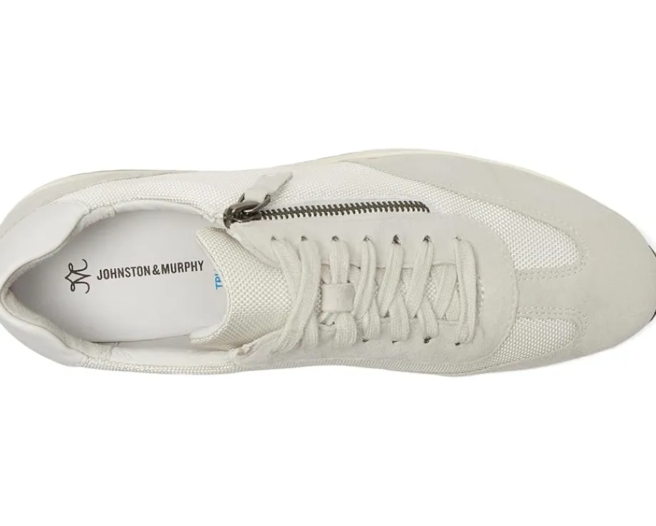 Johnston & Murphy Gracie Side-Zip White Nylon Suede
