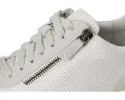 Johnston & Murphy Gracie Side-Zip White Nylon Suede