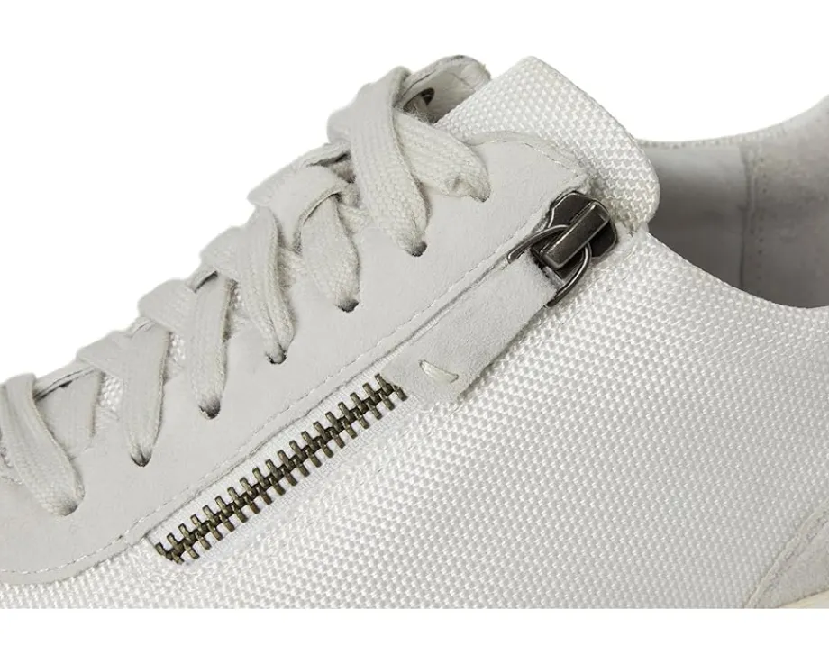 Johnston & Murphy Gracie Side-Zip White Nylon Suede