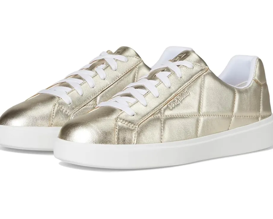 Cole Haan Grand Crosscourt Daily Sneaker Soft Gold Quilted Leather/White Sale