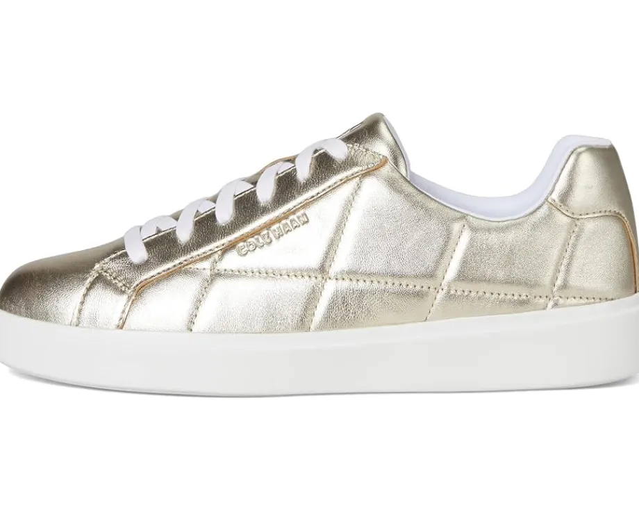 Cole Haan Grand Crosscourt Daily Sneaker Soft Gold Quilted Leather/White Sale