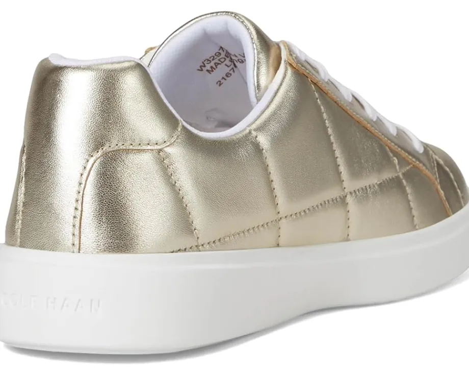 Cole Haan Grand Crosscourt Daily Sneaker Soft Gold Quilted Leather/White Sale