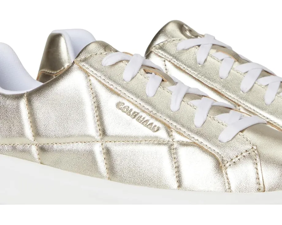 Cole Haan Grand Crosscourt Daily Sneaker Soft Gold Quilted Leather/White Sale