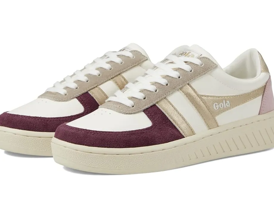 Gola Grandslam Quadrant Off-White/Windsor Wine/Gold/Chalk Pink New