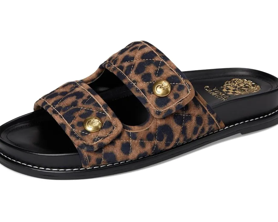 Women Vince Camuto Graysin Quilted Double Band Slide Sandals