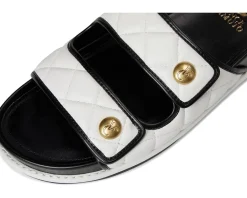 Vince Camuto Graysin Quilted Double Band Slide Sandals Bianco/Black Best
