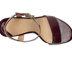 Women Lauren Ralph Lauren Gwen Crinkle Patent Leather Sandals