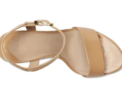 Women Lauren Ralph Lauren Gwen Crinkle Patent Leather Sandals