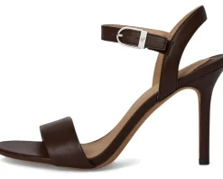 Lauren Ralph Lauren Gwen Nappa Leather Sandals Dark Hickory Outlet