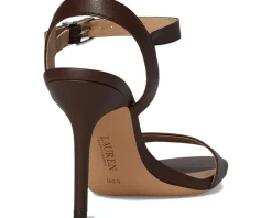 Lauren Ralph Lauren Gwen Nappa Leather Sandals Dark Hickory Outlet