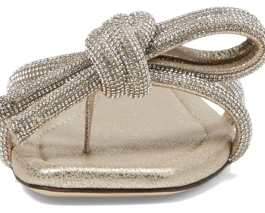 Women Loeffler Randall Hadley Leather Bow Flat Sandals