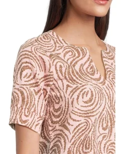 Women Mod-o-doc Half Sleeve Split Neck Tee