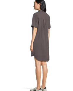 Women Mod-o-doc Half Sleeve Swing Shirt Dress