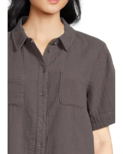 Women Mod-o-doc Half Sleeve Swing Shirt Dress