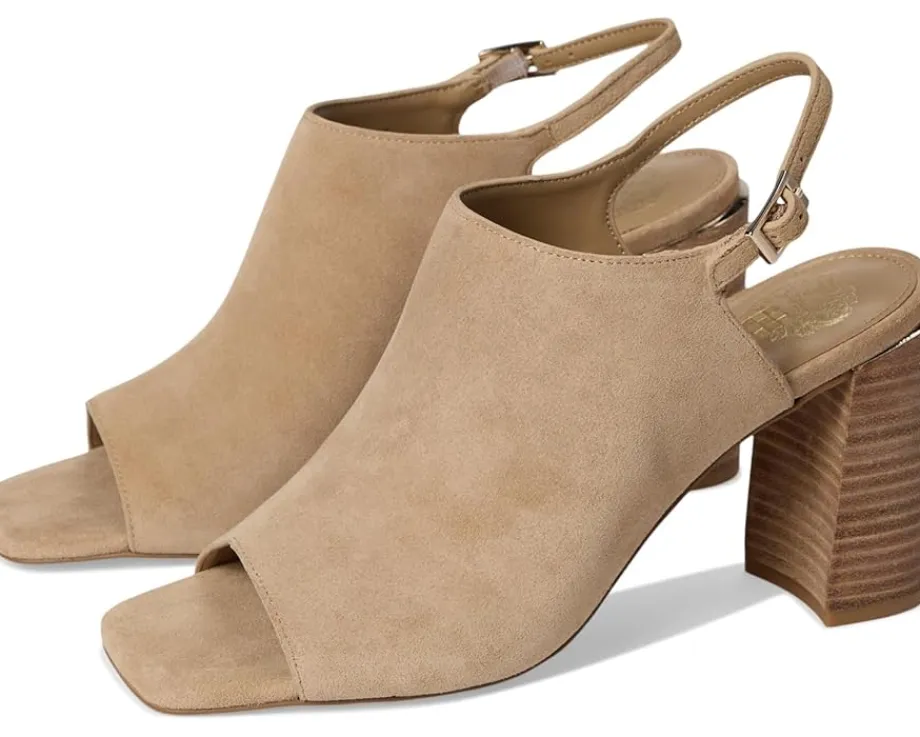 Vince Camuto Haliza Peep Toe Block Heel Sandal Tortilla